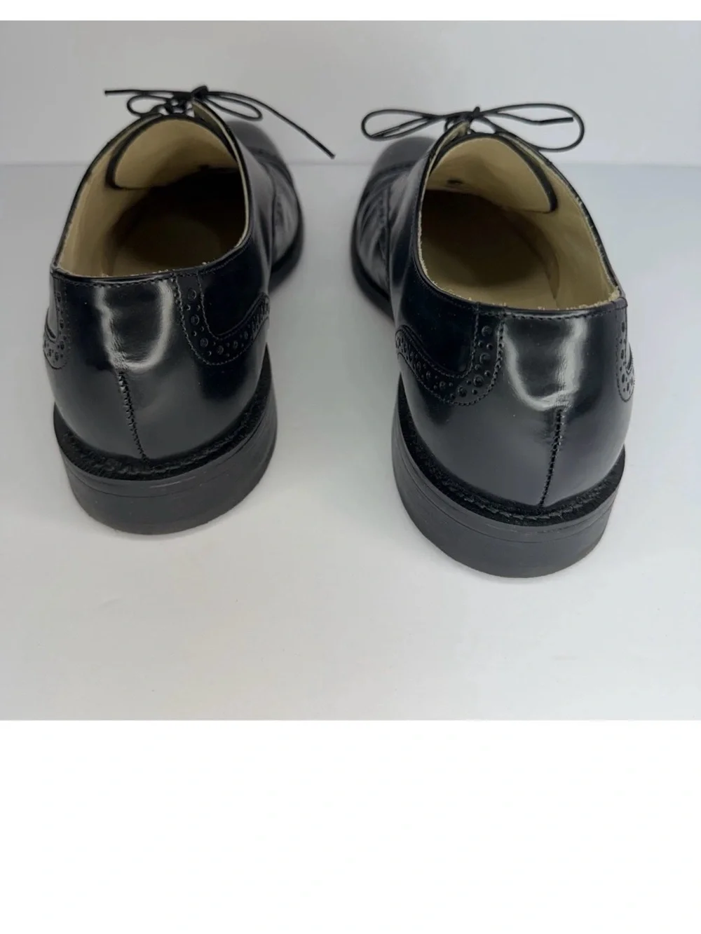 BOSTONIAN Impression Black Men’s SZ 10D Leather Cap Toe Oxford Shoes with box